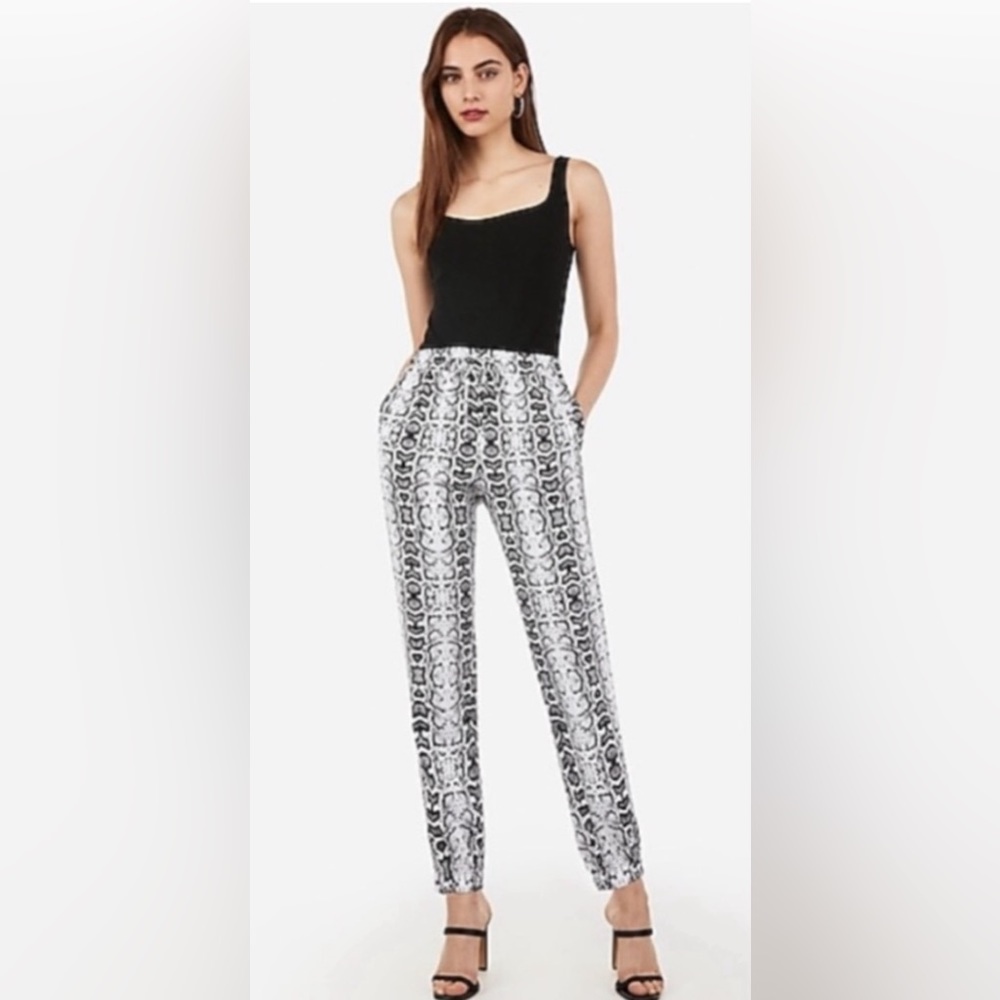 Express Ankle High Rise Snakeskin Joggers
